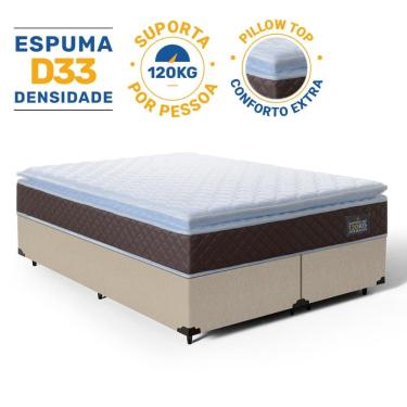 Imagem de Cama Box com Colchão de Espuma D33 Pillow Top Comfort Luxo King 193cm