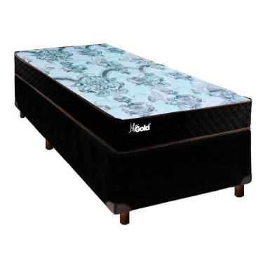 Imagem de Colchão Solteiro Molas Ensacadas + Box Preto - Life Gold Paropas