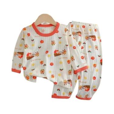 Imagem de Conjunto De Roupas Com Estampa De Urso Bebê, Pijama De Algodão De Mang