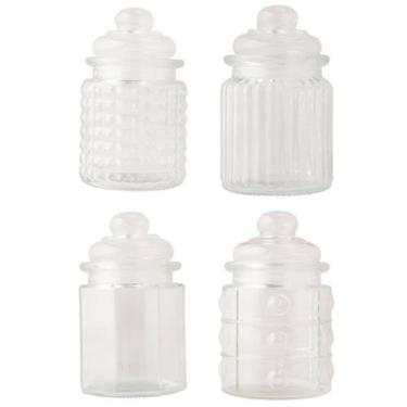 Imagem de Kit 4 Potes Herméticos Vidro Tampa Hermética 300ml - Clink