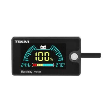 Imagem de Medidor Digital De Voltagem LCD 8-100V Com Alarme De Temperatura Para 