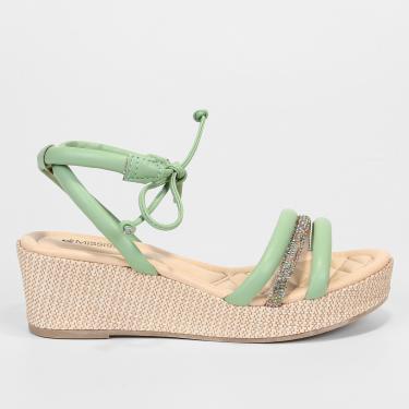 Imagem de Sandália Anabela Mississipi Salto Médio Brilho Feminina-Feminino