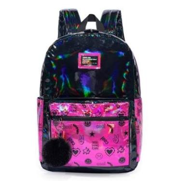Imagem de Mochila Casual Espaçosa Reforçada Holográfica Escola-Feminino