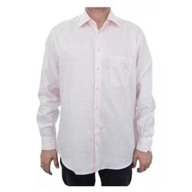 Imagem de Camisa Masculina Dudalina ML Comfort Rosa Plus Size - 530322-Masculino