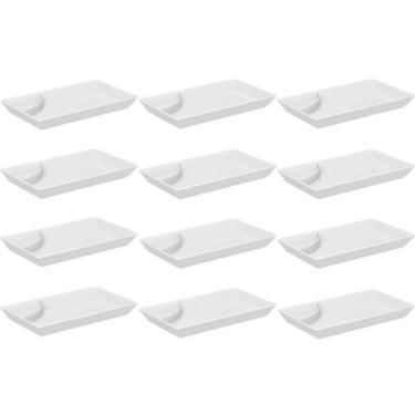 Imagem de 12 Pratos de Sushi Comida Japonesa com Porta Shoyu Branco Restaurante 