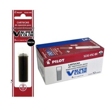 Imagem de Refil P/ Marcador Permanente Pilot V-super Color Preto C/12