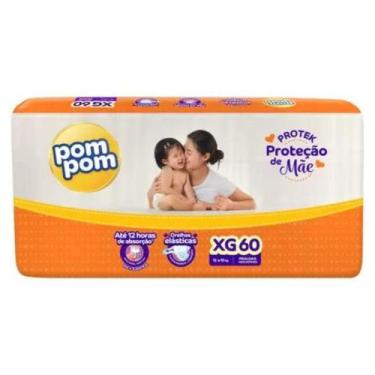 Imagem de Fralda Infantil Pom Pom Mamãe/Derma Protek, M, 28