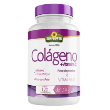 Imagem de Colágeno Hidrolisado Com Vitamina C - 120 Comp Sunflower