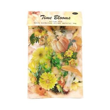 Imagem de Adesivos De Flores Com Estética Botânica Vintage, Pacote Com 100 Peças