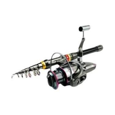 Imagem de Vara De Pesca Telescópica De Fibra De Carbono 3-8kg E Kit De Carretilh