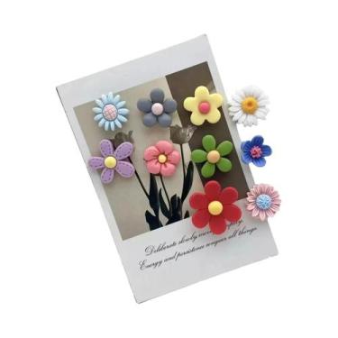 Imagem de Imãs De Geladeira Coloridos Em Forma De Flor Kawaii, Conjunto De 10 Pe