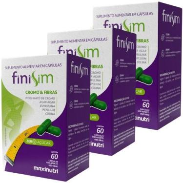 Imagem de KIT 3X FiniSim ( Cromo, Ágar, Espirulina, Colina e Psyllium) 60 cápsul