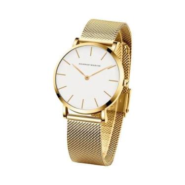 Imagem de Relógio De Quartzo Feminino Em Ouro Rosa Com Pulseira De Aço Inoxidáve