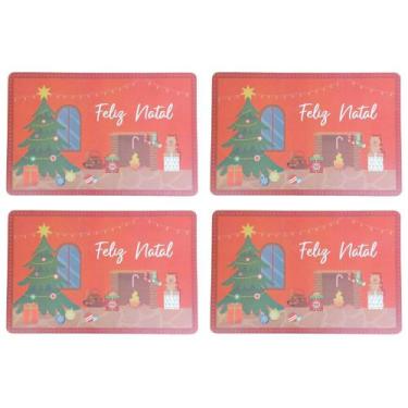 Imagem de Jogo Americano Natalino 4 Peças 43x28cm Polipropileno - Multiart, Tipo