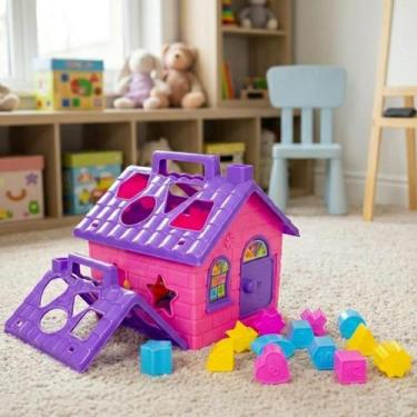 Imagem de Casinha Educativa Brinquedo Pedagógico 1 Ano Blocos Encaixe Peças E fo
