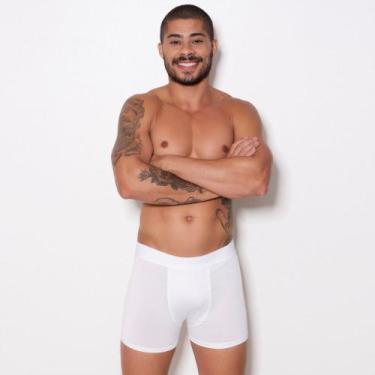Imagem de Cueca Boxer Microfibra Lisa Cor:BrancoTamanho:P - Optiz, Branco, P