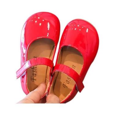 Imagem de Sapatos Mary Jane Para Meninas Em Couro PU Macio, Sola De Borracha, Pl