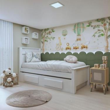 Imagem de Bicama Infantil 2 Gavetas Athenas Kids Branco - Móveis Lopas