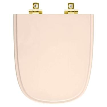 Imagem de Assento Sanitário Com Fechamento Lento Ibiza Shell Para Vaso Incepa Com Ferragem Dourada