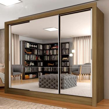 Imagem de Guarda Roupa Casal Layla 3 Pts 03 Espelhos Boreal/ Branco - M.a