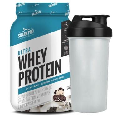 Imagem de Whey Isolado Concentrado Cookies 907g Coqueteleira - Shark - SharkPro