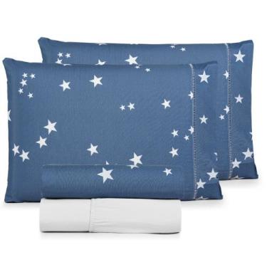 Imagem de Jogo de Lençol King 4 Peças 180 Fios 100% Algodão Macio Confortável co