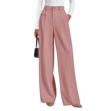 Imagem de Calças PRETTYGARDEN 2025 Pantalona Cintura Alta Rosa M