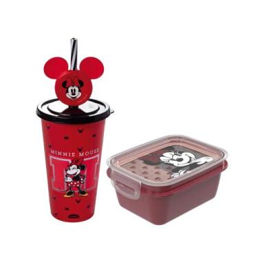 Imagem de Kit Minnie c/ Copo e Marmita - Plasútil