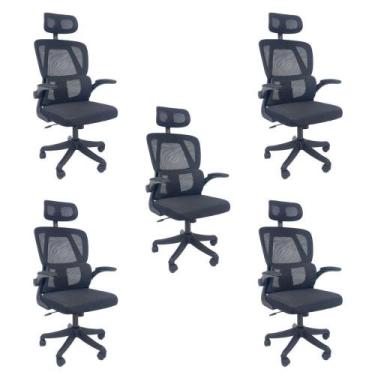 Imagem de Kit 5 Cadeiras De Escritório Oficial Legacy Preto - Oficial Webshop