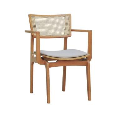 Imagem de Cadeira Apollo Madeira Maciça Com Braço Encosto Telinha Assento Anatôm