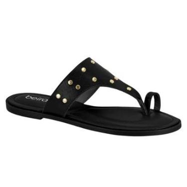 Imagem de Sandalia Rasteira Feminina Beira Rio Confortavel Aplique Tachas Leve Casual Ref: 8472.519-Feminino