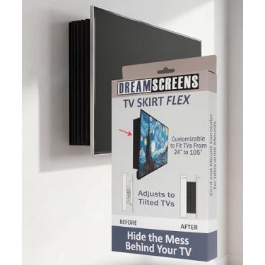 Imagem de Dreamscreens Saia de TV Flex – Oculta suportes e cabos de TV – Largura ajustável, altur...
