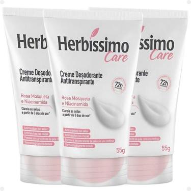 Imagem de Kit Herbíssimo Care Rosa Mosqueta e Niacinamida: 3 Cremes Desodorante 
