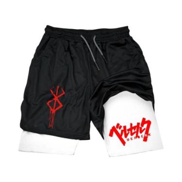 Imagem de Shorts De Compressão Masculinos De Secagem Rápida 2 Em 1 Para Academia