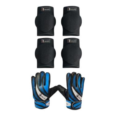 Imagem de Kit Luva Para Goleiro, Joelheira E Cotoveleira Infantil-Unissex