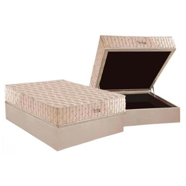 Imagem de Colchão Casal Molas Plus Size Ensacadas AnjosHotel + Base CRC Suede Clean (138x188) - D...