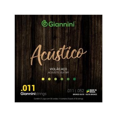 Imagem de Encordoamento Para Violao Aço Acustico .011 Bronze - Gespw
