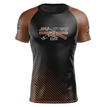 Imagem de Camiseta Black Cat Sport Wear Faixa Jiu-Jitsu Rash Guard Segunda Pele Proteção-Unissex