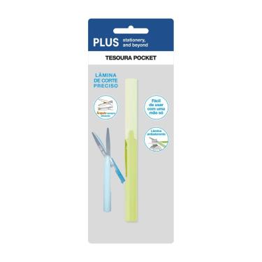 Imagem de Tesoura Pocket Antiaderente Plus Pentel Verde