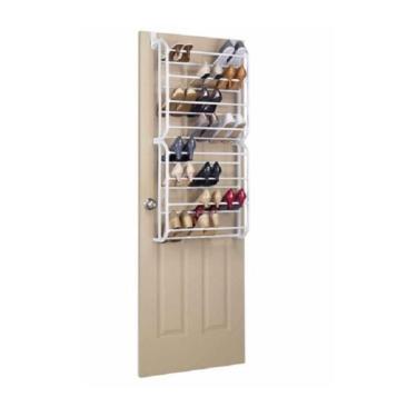Imagem de Sapateira de Porta 8 Andares para 24 Pares de Sapatos em Tubos de Metal e Plástico Durável