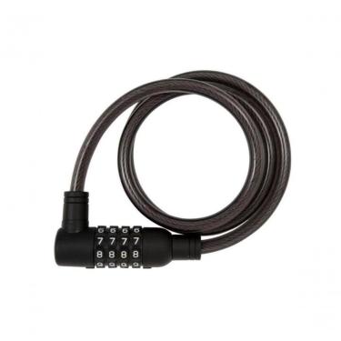 Imagem de Cadeado para Bicicleta Espiral Segredo 10MMX1M com Cabo de Aço Robusto Cristal Fumê Brasfort