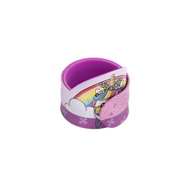 Imagem de Régua Bracelete BRW Silicone 30CM Raptors + Magic Ideal para Uso Escolar 1 Unidade Roxo