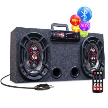Imagem de Caixa Amplificada Bluetooth Ativa 6x9 Bravox + Taramps Tl500 - OESTESO