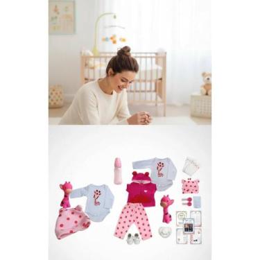 Imagem de 2x Boneca Bebê Reborn Silicone 42cm Girafinha Menina - Congratulations