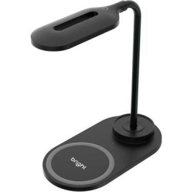 Imagem de Carregador Portátil Indução 2em1 com Luminária Preta Bright