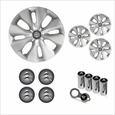 Imagem de Jogo Calota Aro 15 C3 2014 à 2018 Citroen + Emblema Resinado + Tampa V