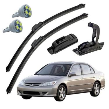 Imagem de Palheta Limpador Parabrisa Honda Civic 2001 A 2006 + Pingo T10 - Tiger