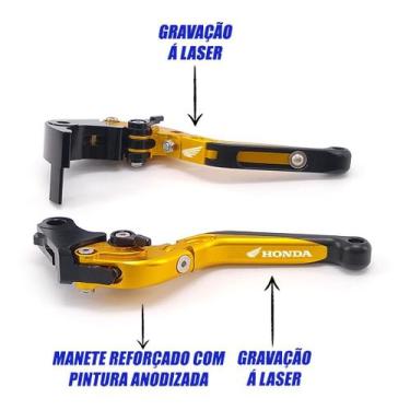 Imagem de Manete Esportivo Extensivel Cb500 97 98 99 00 01 02 03 04 05 - Stark R