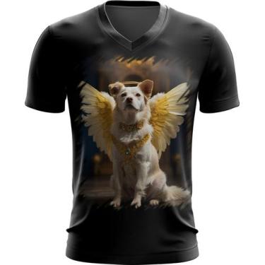 Imagem de Camiseta Gola V Anjo Canino Cão Angelical 5 - Kasubeck Store®, INF 04