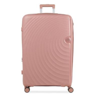 Imagem de Mala Média 23kg Polipropileno 4 Rodas Cartagena Rosé - Bagaggio, Rosé,